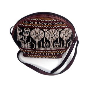 Elliot Lucca Turkish Tribal Woven Crossbody Needlepoint Tapestry Shoulder Bag